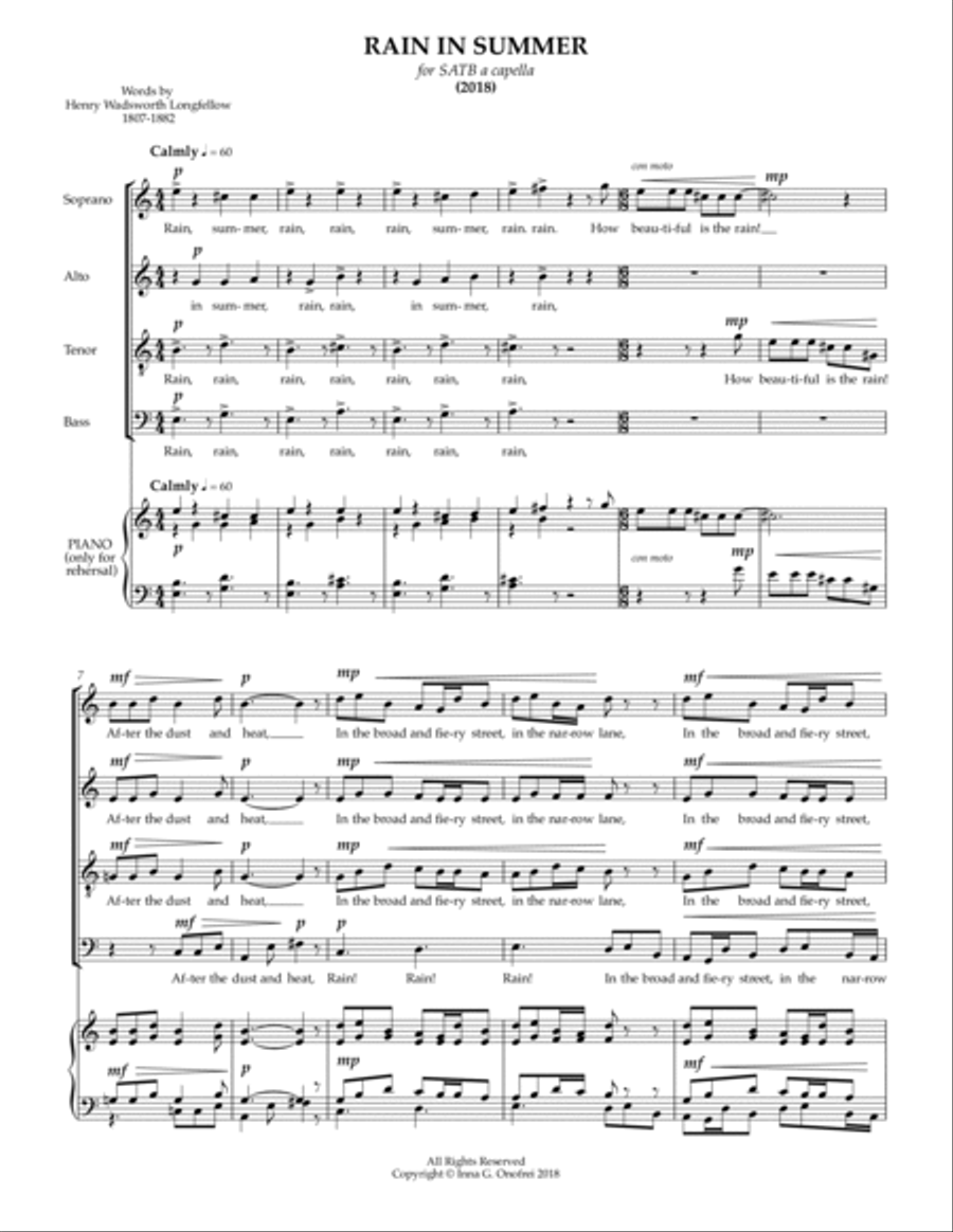 Rain In Summer Rain In Summer 4-Part scores gallery preview page 3