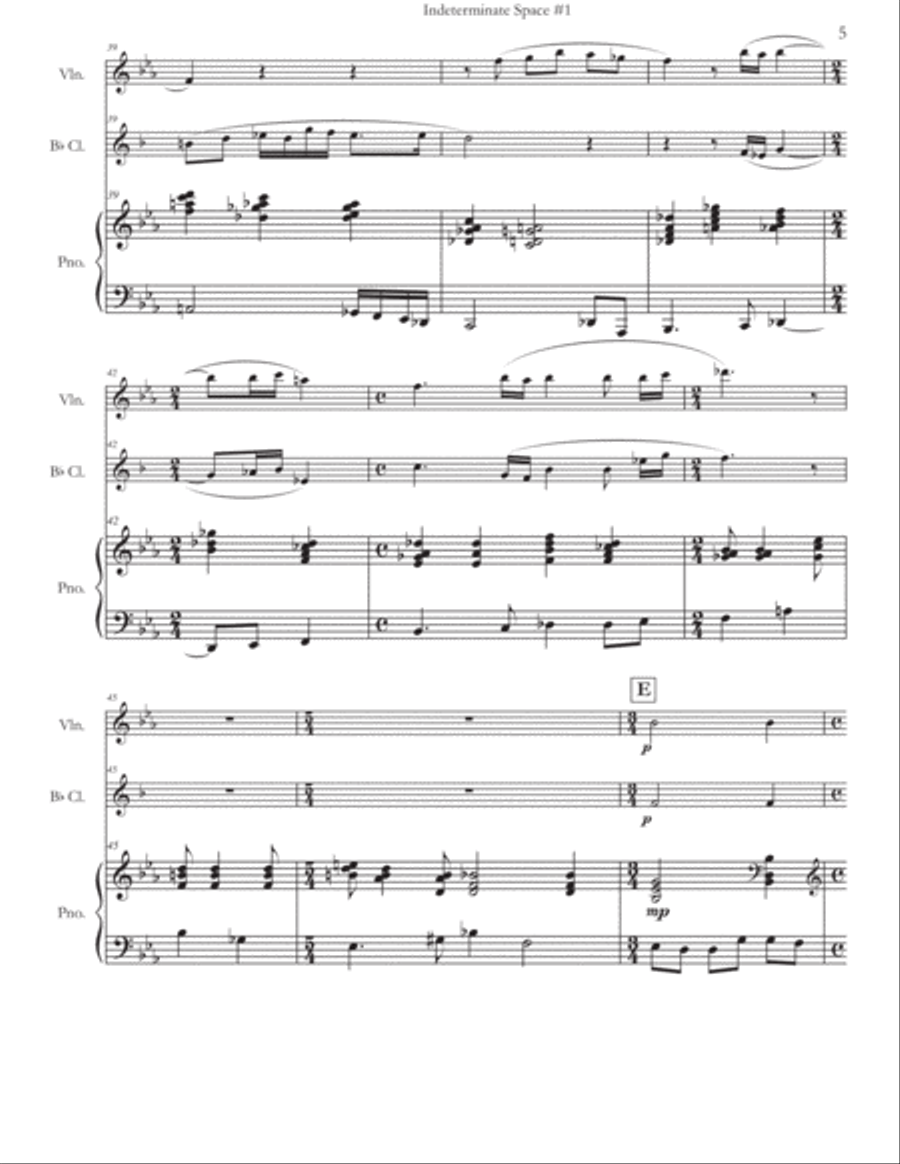 Indeterminate Space Clarinet scores gallery preview page 6