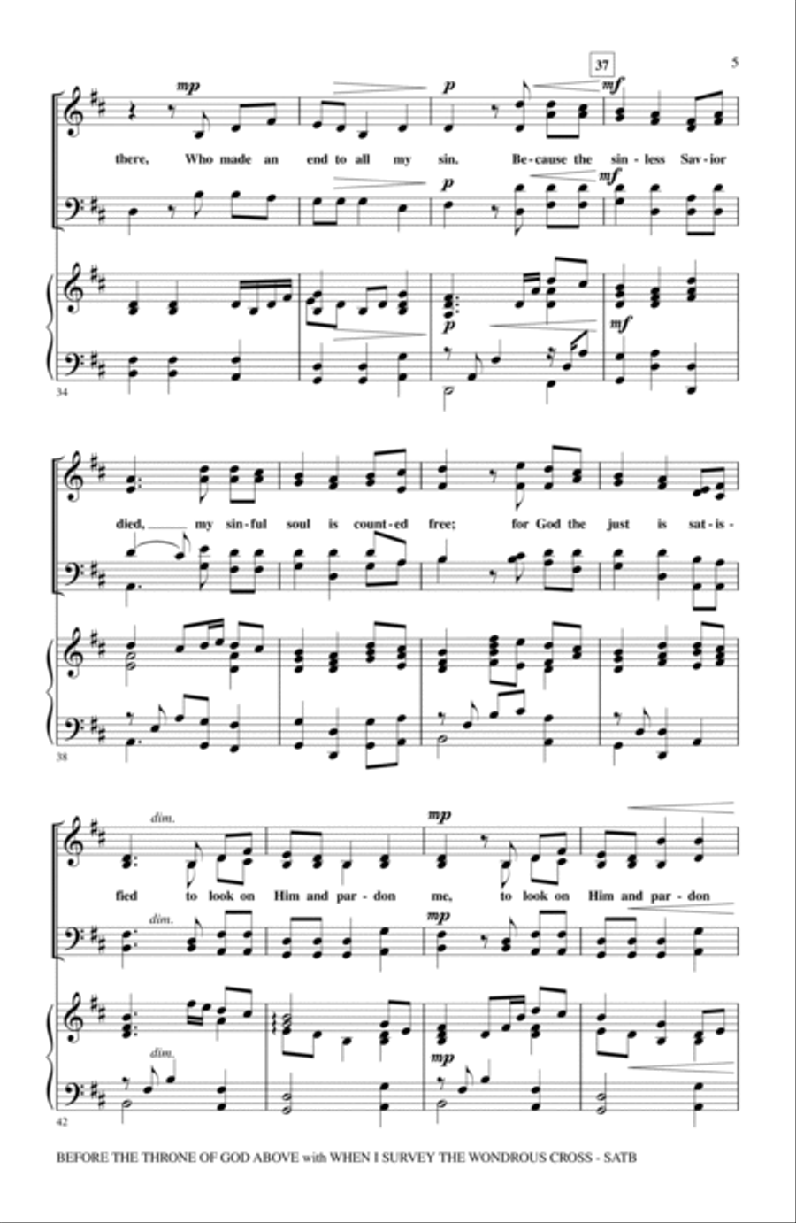 Before The Throne Of God Above 4-Part scores gallery preview page 4