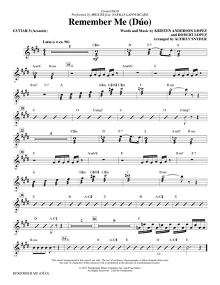 Book cover for Remember Me (Duo) (from Coco) (arr. Audrey Snyder) - Guitar 3