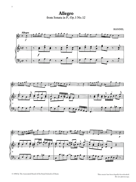 Allegro (score & part) from Graded Music for Tuned Percussion, Book III