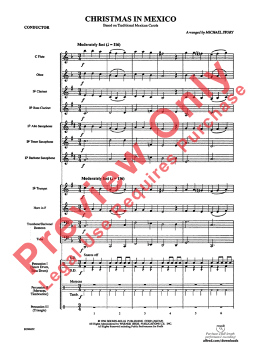 Christmas in Mexico Christmas in Mexico Concert Band scores gallery preview page 3