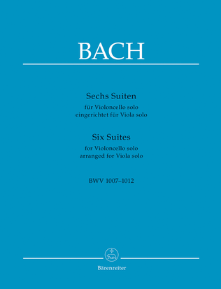 Book cover for Six Suites for Violoncello solo, BWV 1007-1012
