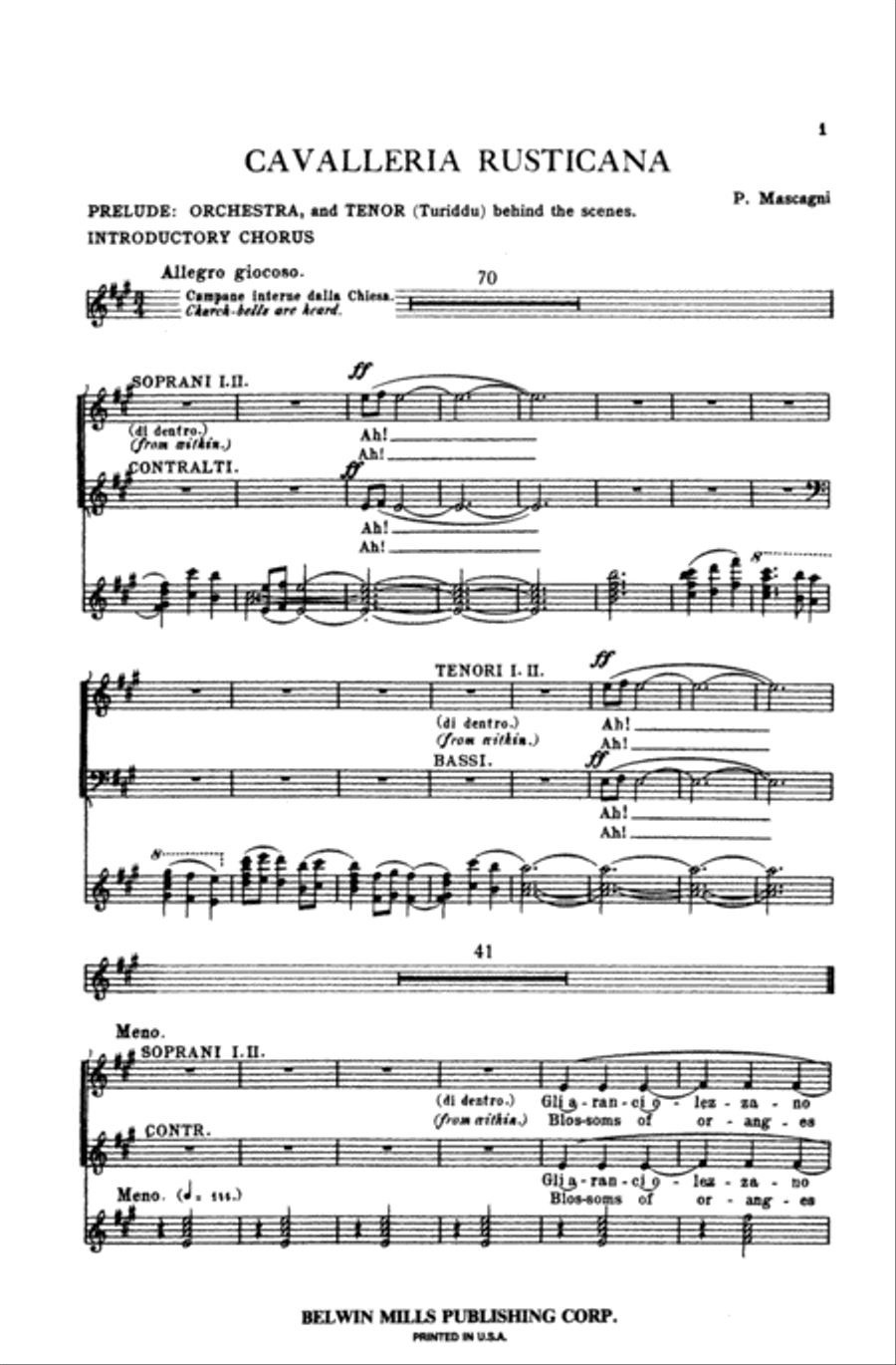 Cavalleria Rusticana by Pietro Mascagni Voice - Sheet Music page 4