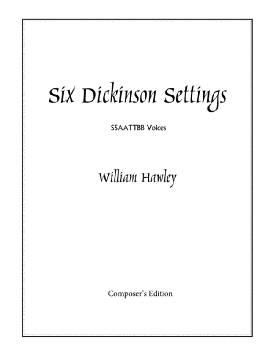 Six Dickinson Settings Divisi scores gallery preview page 1