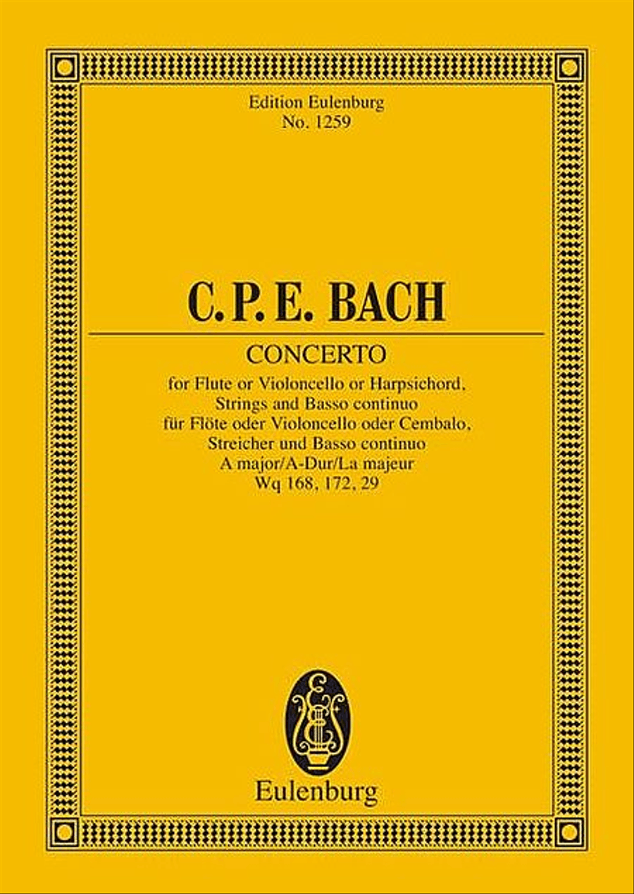 Concerto in A Major, H 437-39, Wq 168, 172, 69 Flute scores gallery preview page 1