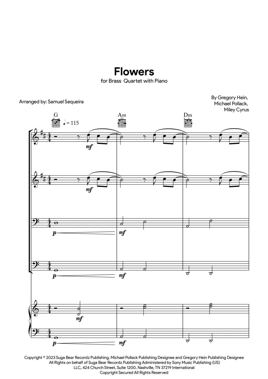 Flowers Trombone scores gallery preview page 1