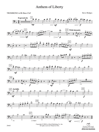 Anthem of Liberty: (wp) 1st B-flat Trombone B.C.