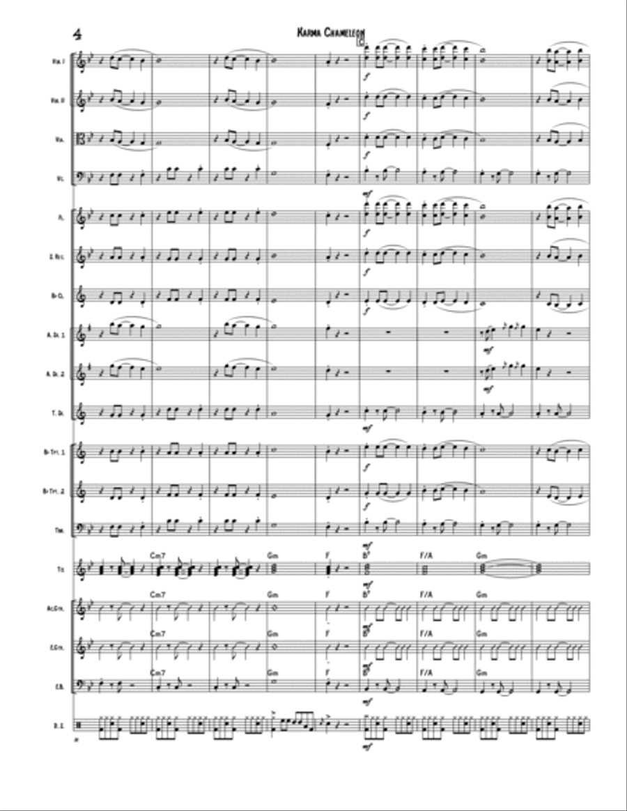 Karma Chameleon Concert Band scores gallery preview page 4