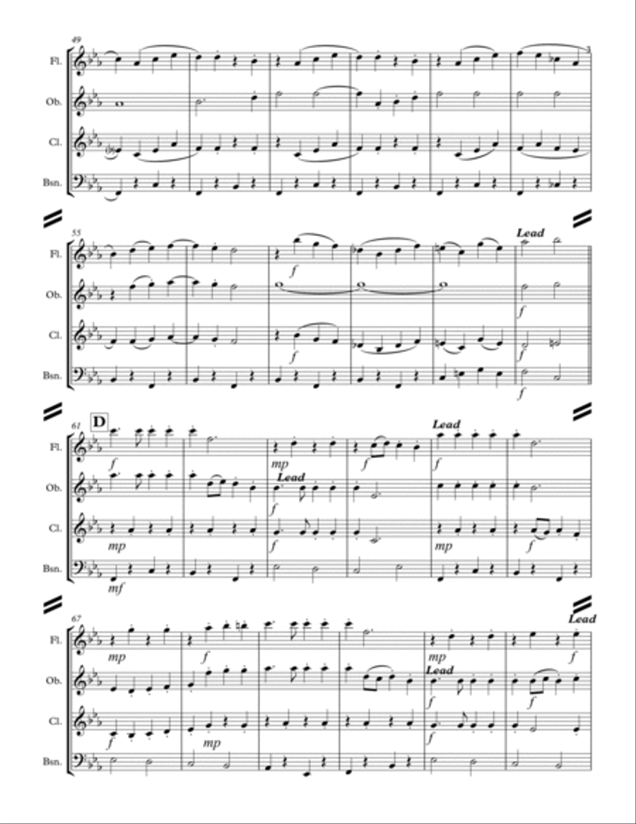 We Need A Little Christmas Woodwind Quartet scores gallery preview page 4