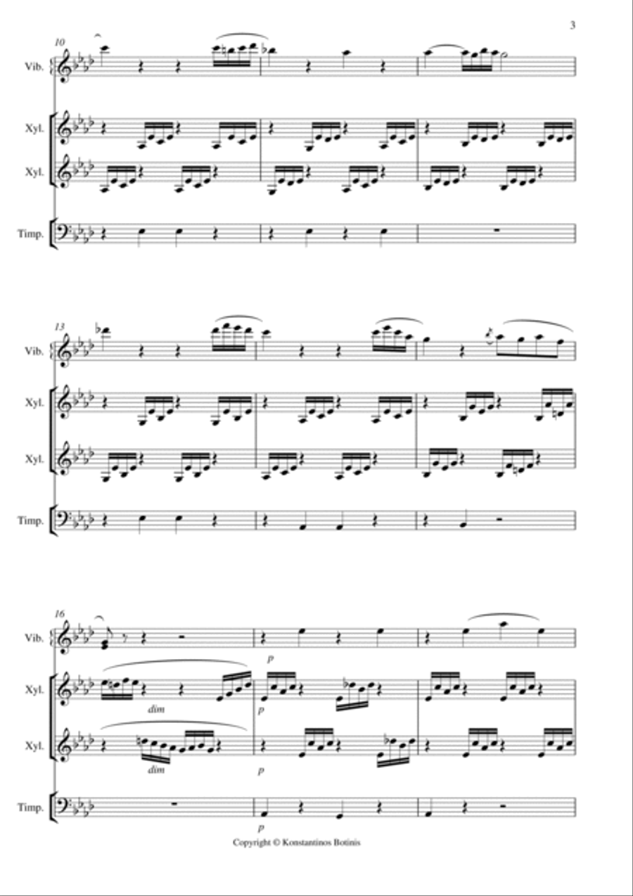 Czerny Etude for percussion quartet Percussion scores gallery preview page 3