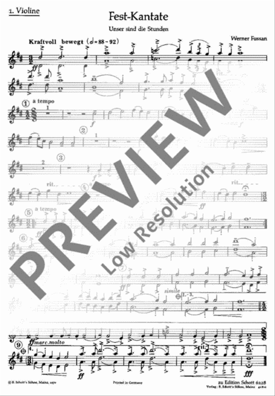 Fest-Kantate Fest-Kantate Violin scores gallery preview page 2