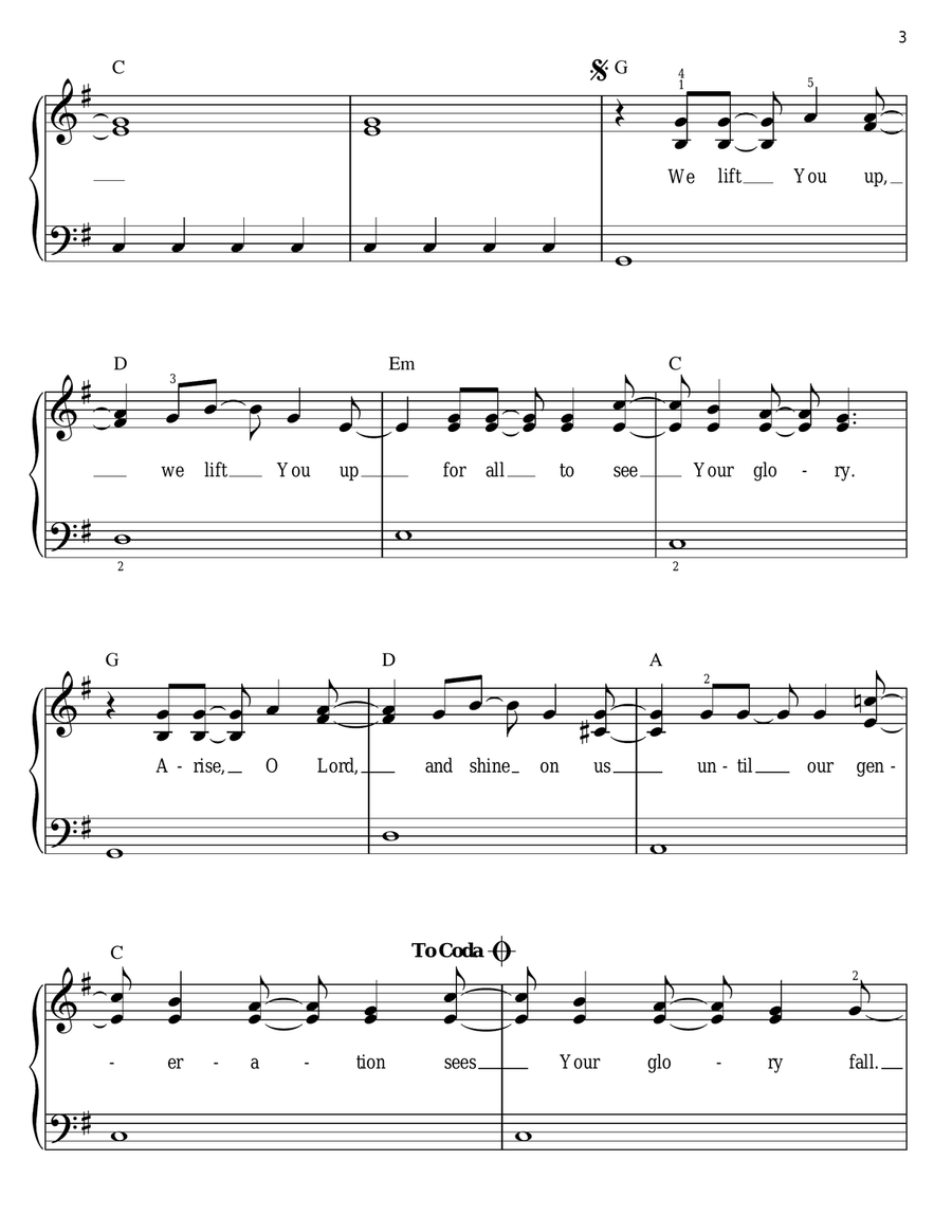 We Lift You Up We Lift You Up Easy Piano scores gallery preview page 3