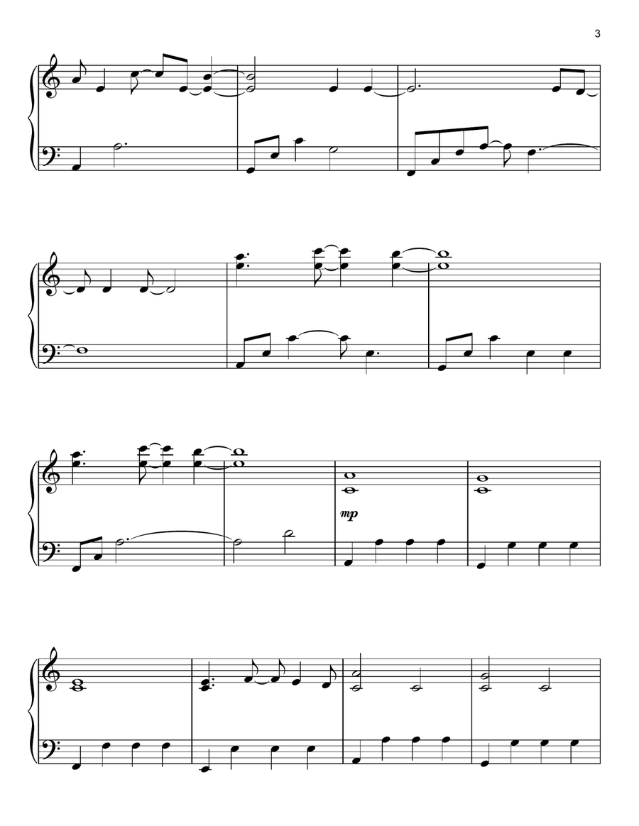 Together We Will Live Forever (from The Fountain) Easy Piano scores gallery preview page 3