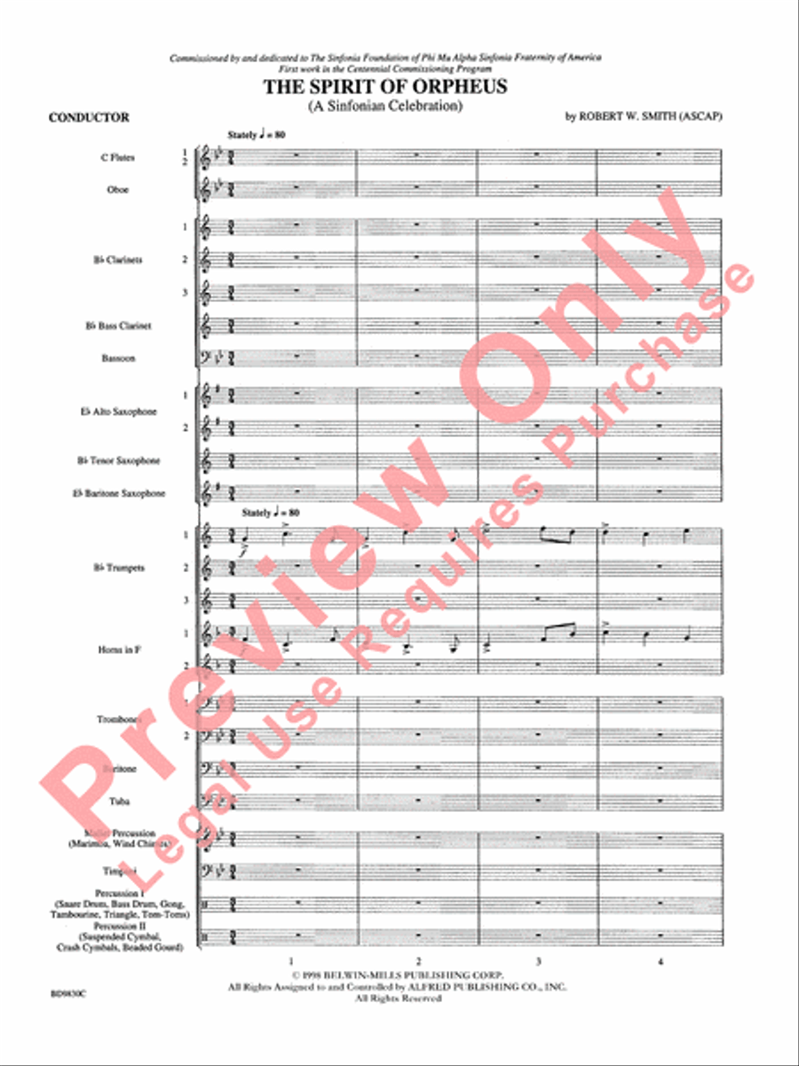 The Spirit of Orpheus (A Sinfonian Celebration) Concert Band scores gallery preview page 4