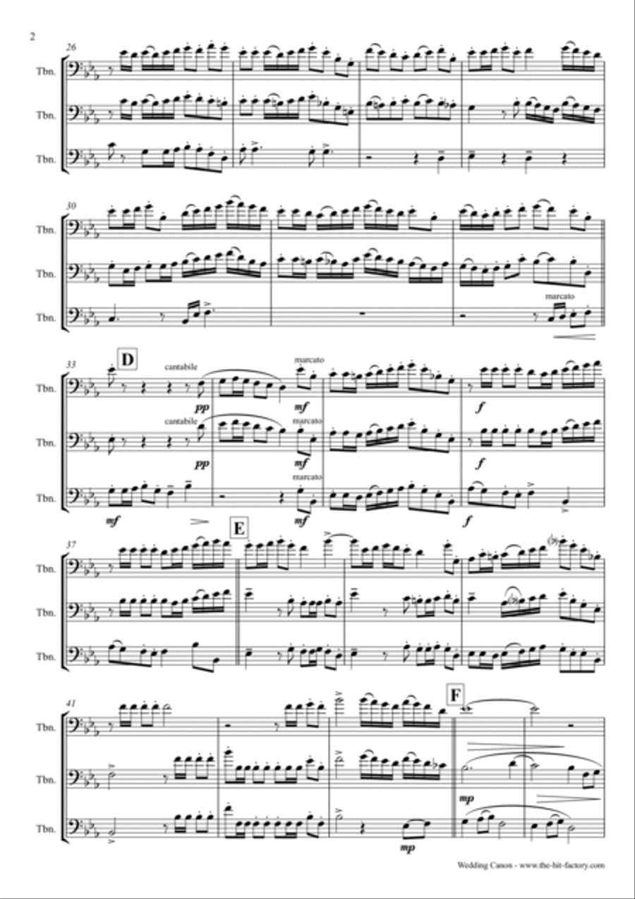 Wedding Canon - Festive Concert Piece - Trombone Trio Trombone Trio scores gallery preview page 2