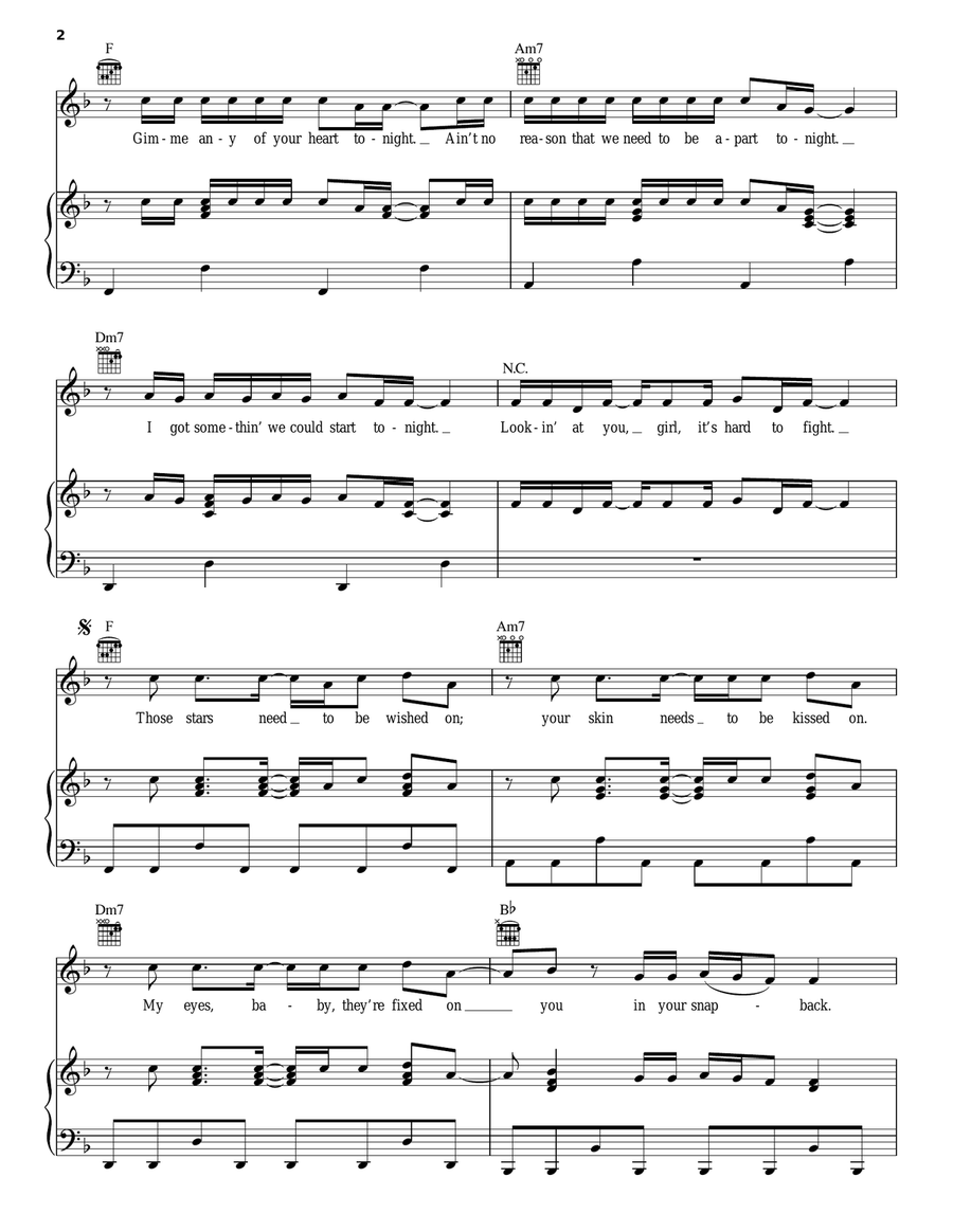 Snapback Piano, Vocal, Guitar scores gallery preview page 2