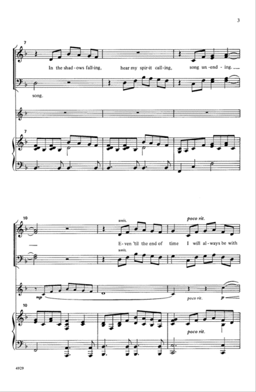 I Will Always Be with You 4-Part scores gallery preview page 3