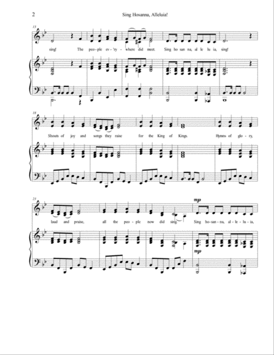 Sing Hosanna, Alleluia! Sing Hosanna, Alleluia! SA scores gallery preview page 2