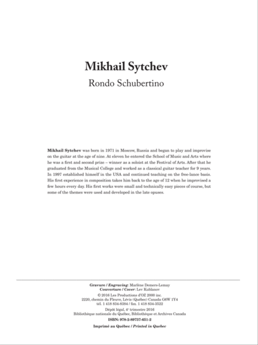 Rondo Schubertino Classical Guitar scores gallery preview page 1