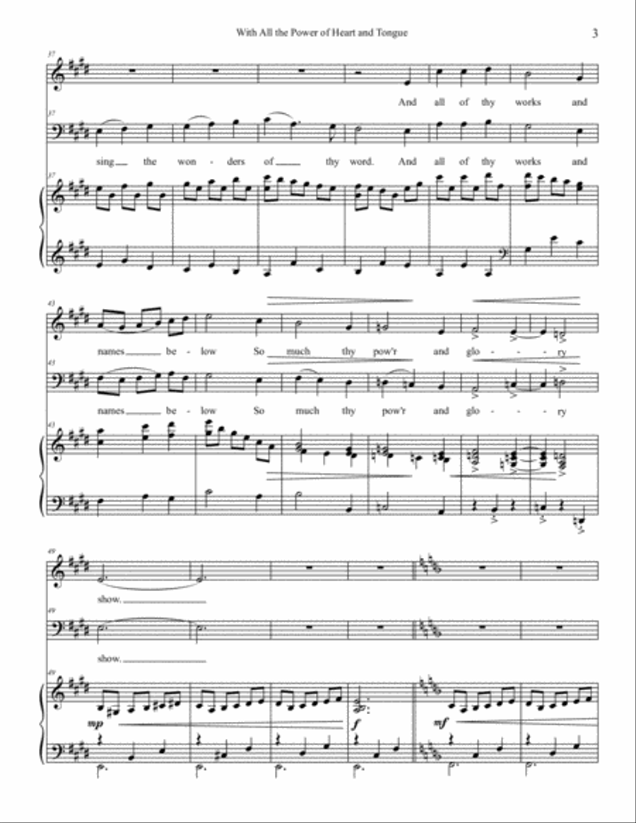 With All the Power of Heart and Tongue 4-Part scores gallery preview page 4