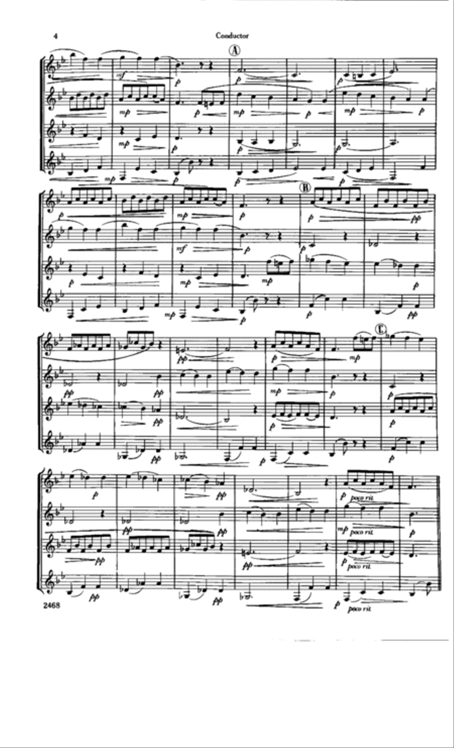 Four Schubert Waltzes Clarinet Quartet scores gallery preview page 4