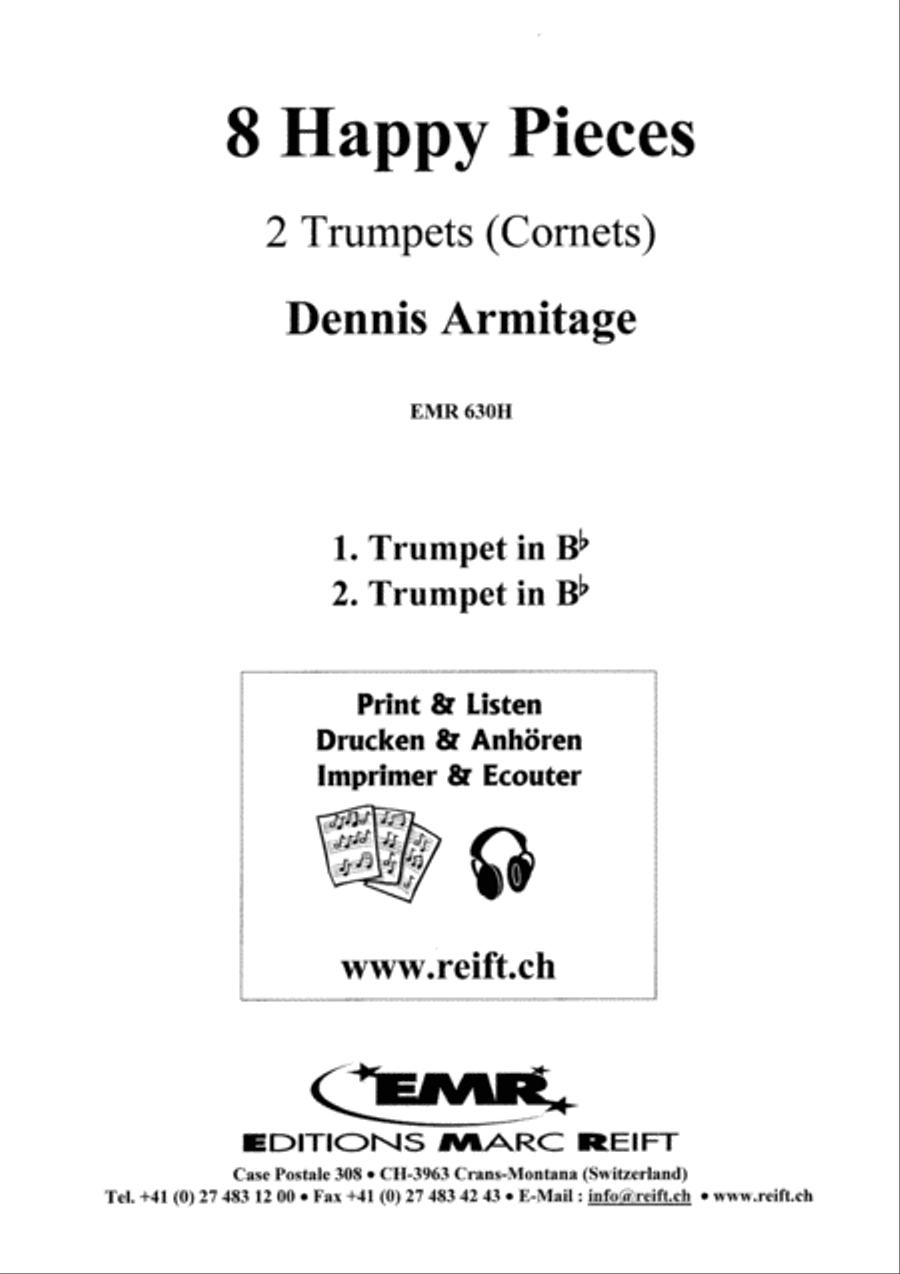8 Happy Pieces Trumpet Duet scores gallery preview page 2