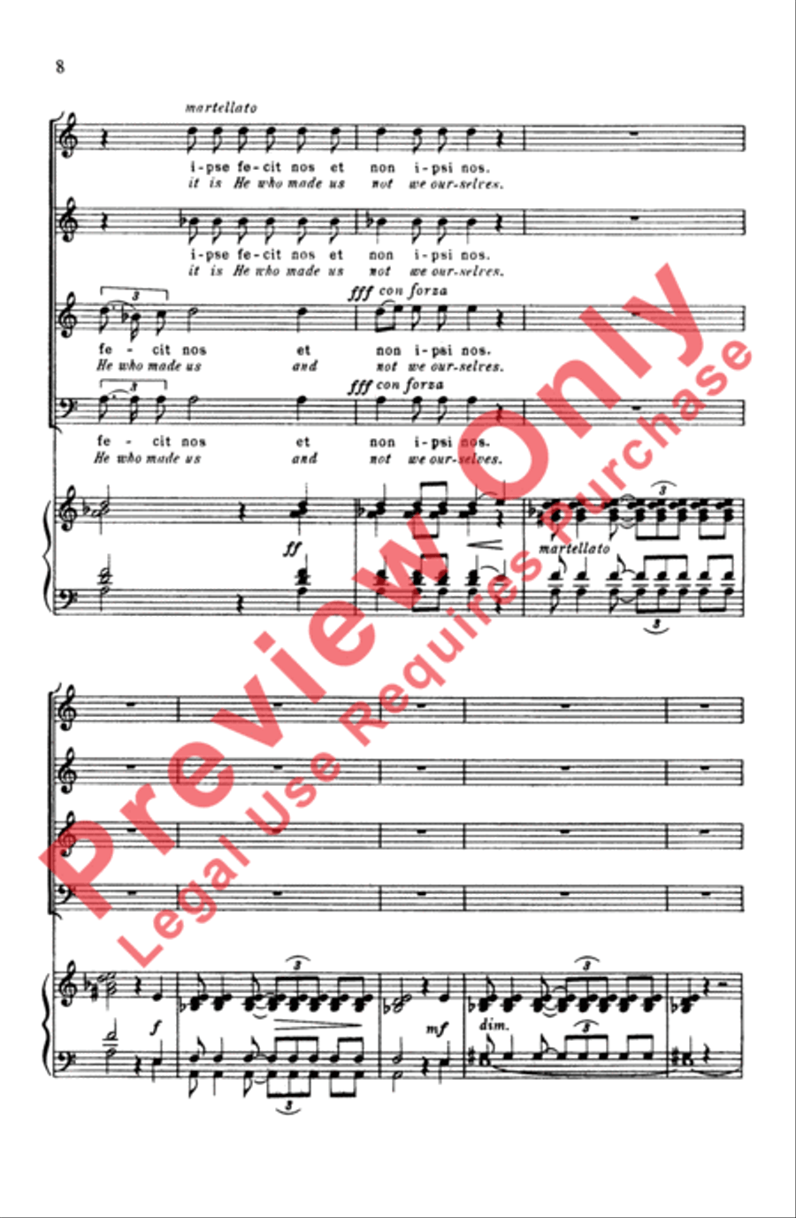Jubilate Deo Omnis Terra (Psalm 99) 4-Part scores gallery preview page 8