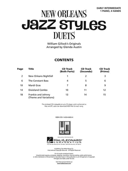 New Orleans Jazz Styles Duets - Book/Online Audio image number null