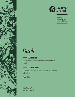 Harpsichord Concerto in D minor BWV 1063