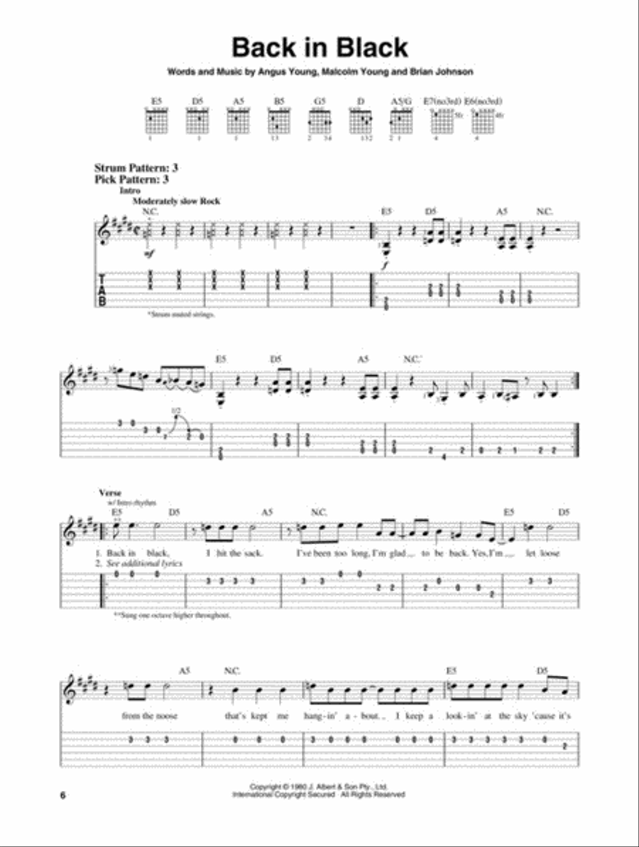 AC/DC Guitar Tablature scores gallery preview page 3