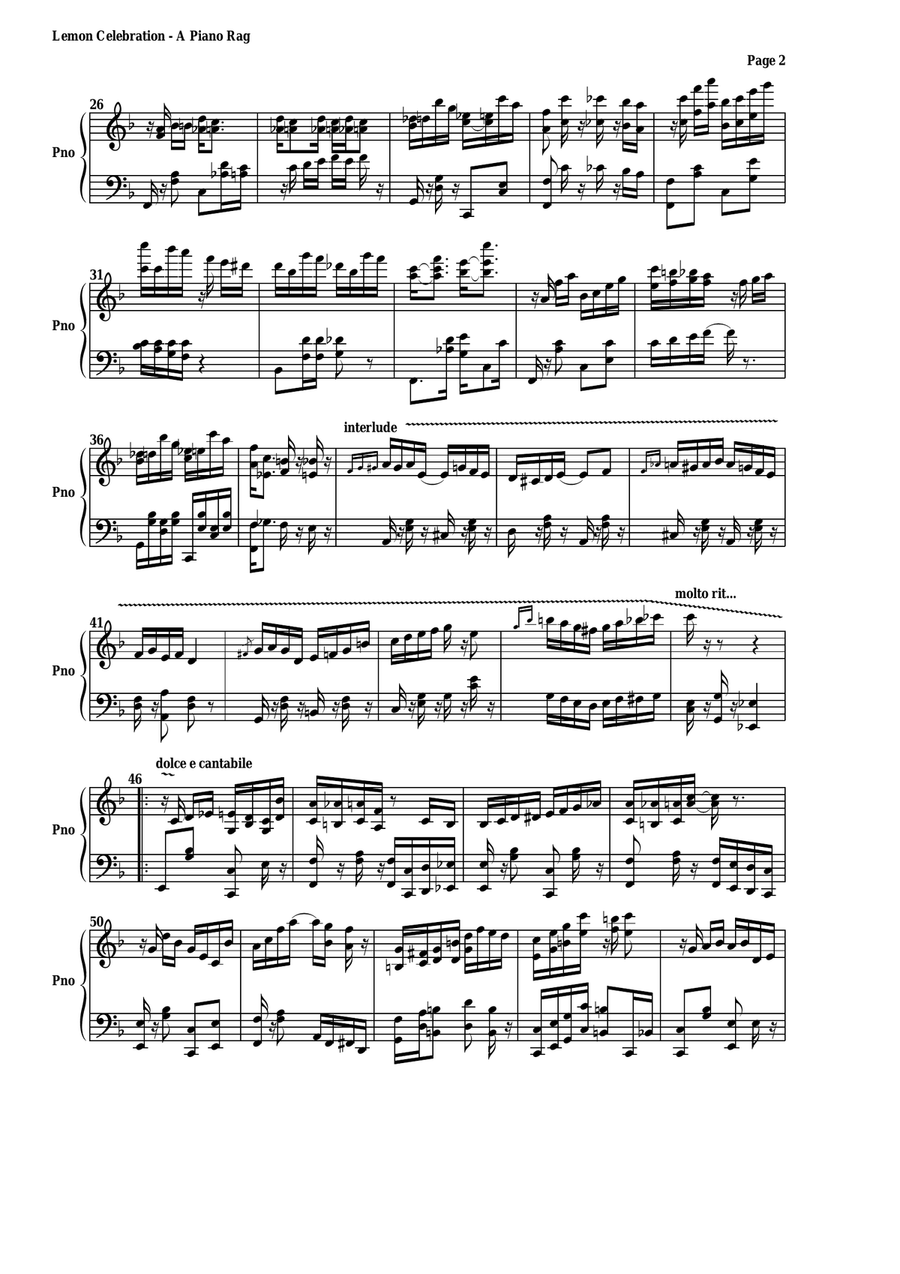 Lemon Celebration Rag Lemon Celebration Rag Piano Solo scores gallery preview page 2