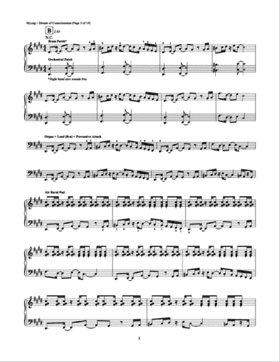 Stream of Consciousness Piano, Vocal, Guitar scores gallery preview page 3