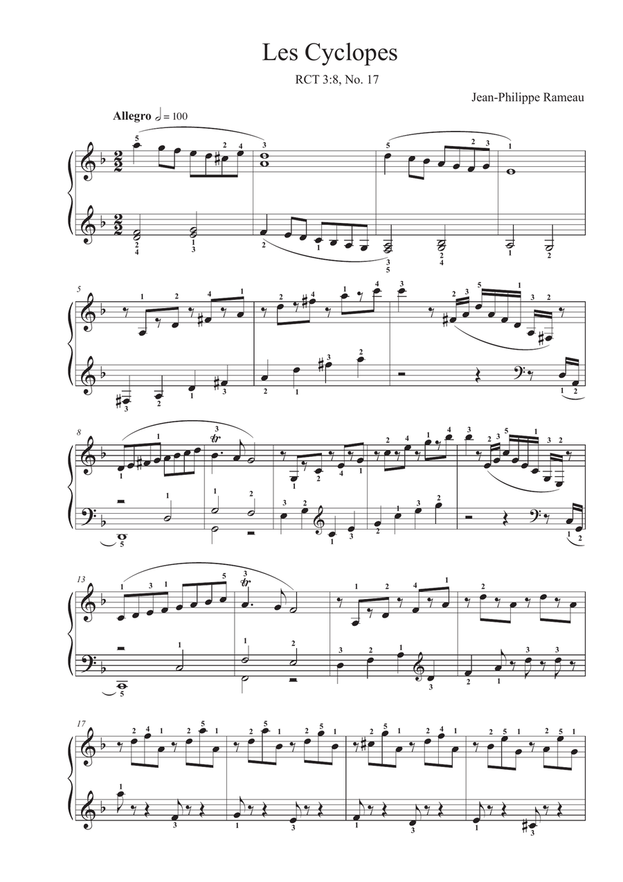 Les Cyclopes RCT 3:8, No. 17 Piano Solo scores gallery preview page 1