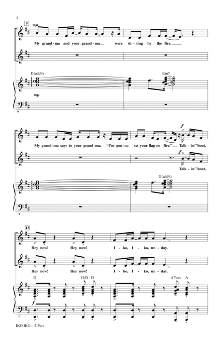 Iko Iko Iko Iko 2-Part scores gallery preview page 2