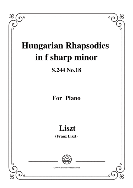 Liszt-Hungarian Rhapsodies, S.244 No.18 in f sharp minor,for piano image number null