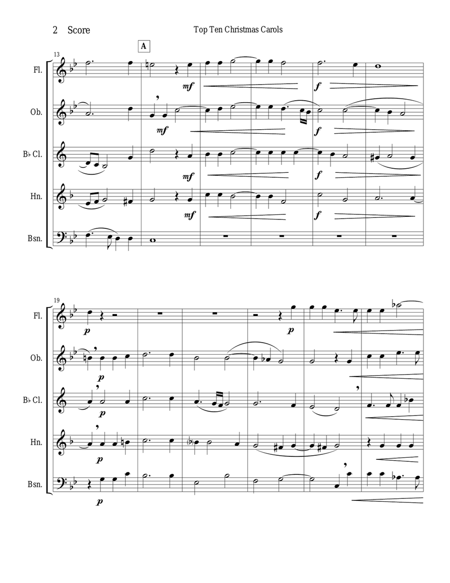 O Magnum Mysterium by Gabrieli for Woodwind Quintet Woodwind Quintet scores gallery preview page 2