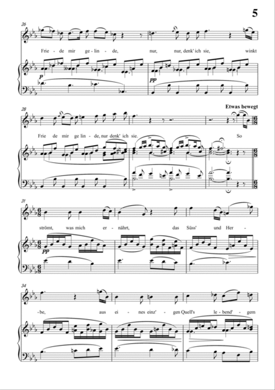 Schubert-Sonnet III in bE for Vocal and Piano Voice scores gallery preview page 6