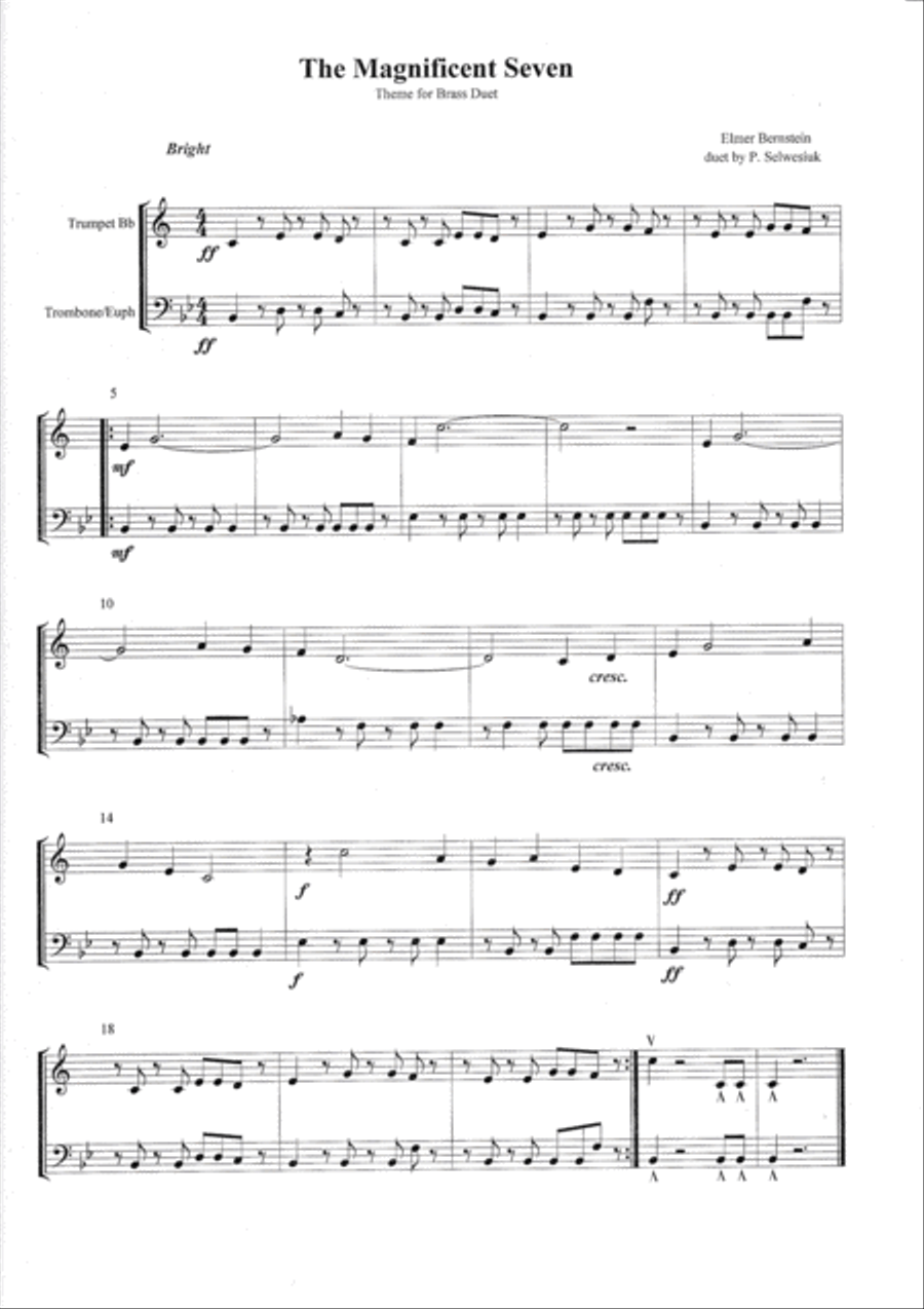 The Magnificent Seven Brass Duet scores gallery preview page 1