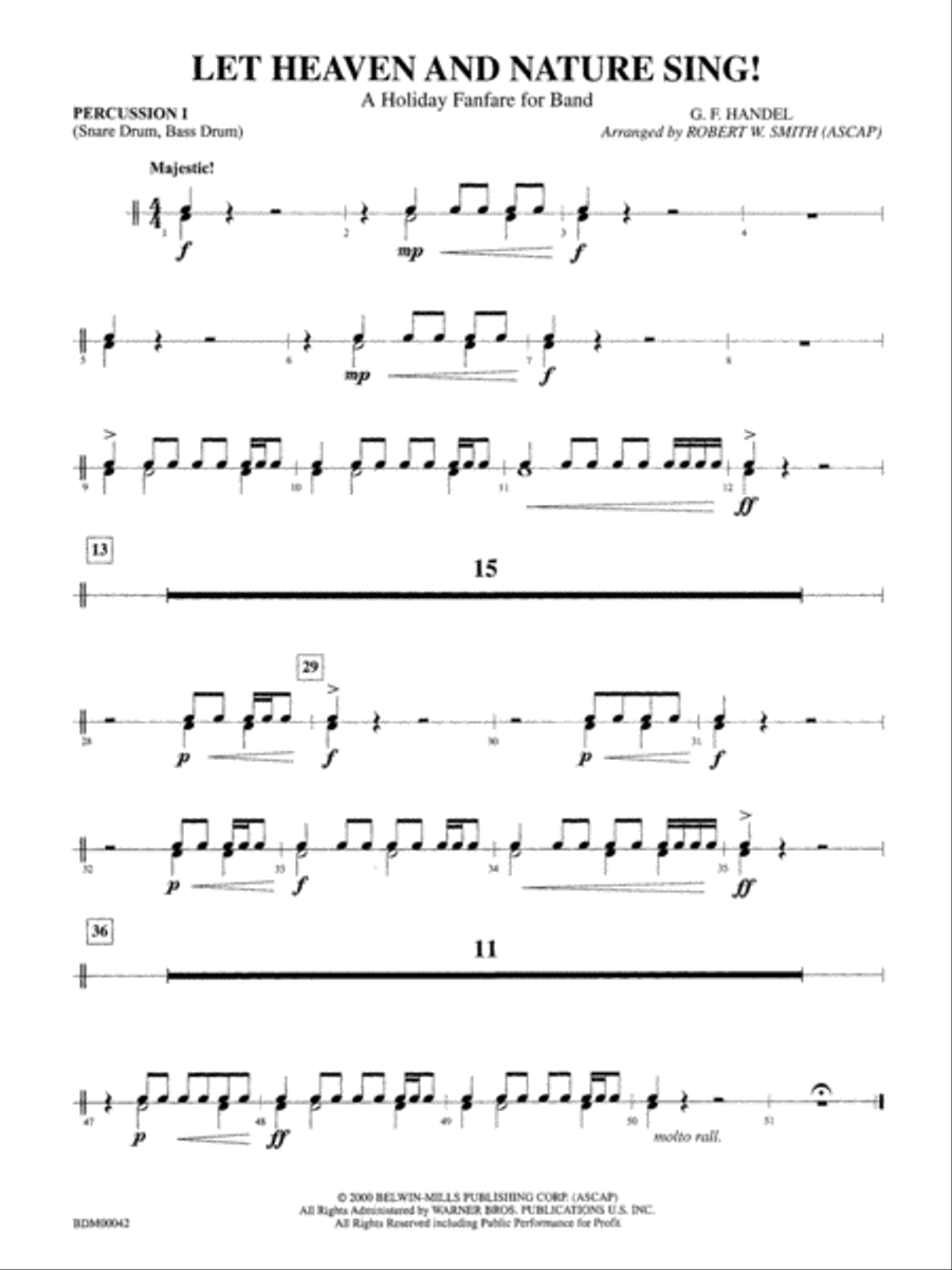 Let Heaven and Nature Sing!: 1st Percussion Concert Band scores gallery preview page 1