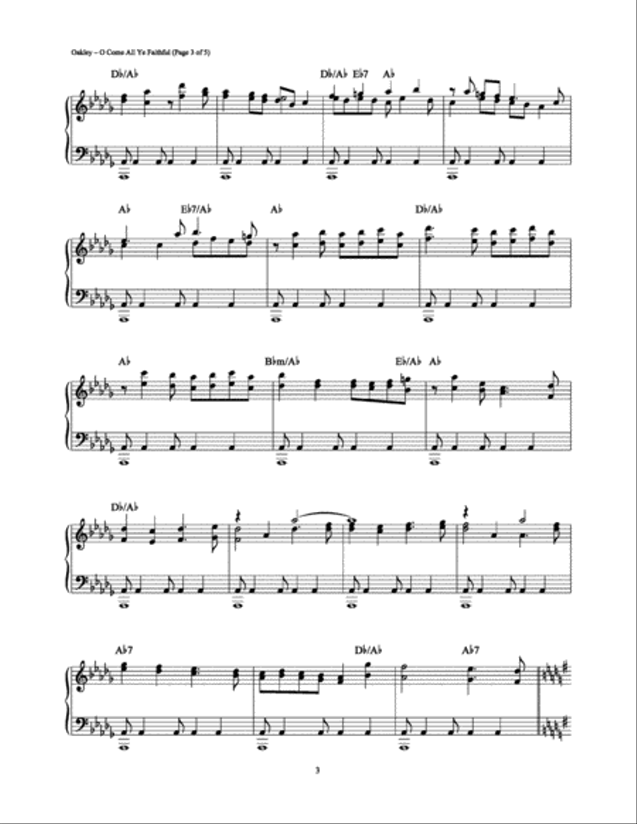 O Come, All Ye Faithful Piano Solo scores gallery preview page 3