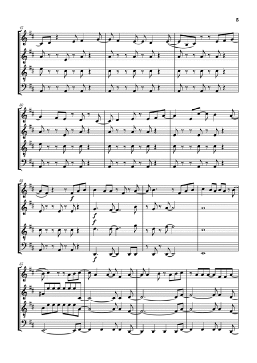 You Can't Stop The Beat Woodwind Quartet scores gallery preview page 6