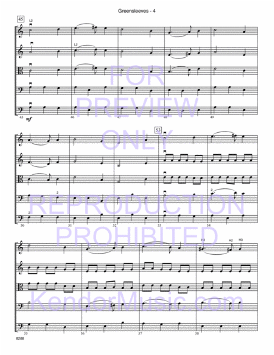 Greensleeves Greensleeves String Orchestra scores gallery preview page 5