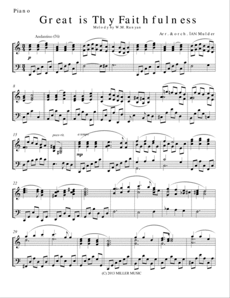 Great Is Thy Faithfulness Piano Solo scores gallery preview page 1
