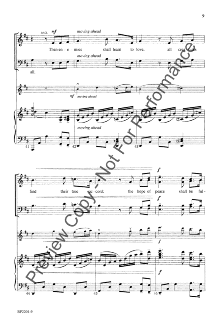 O Day of Peace That Dimly Shines 4-Part scores gallery preview page 10