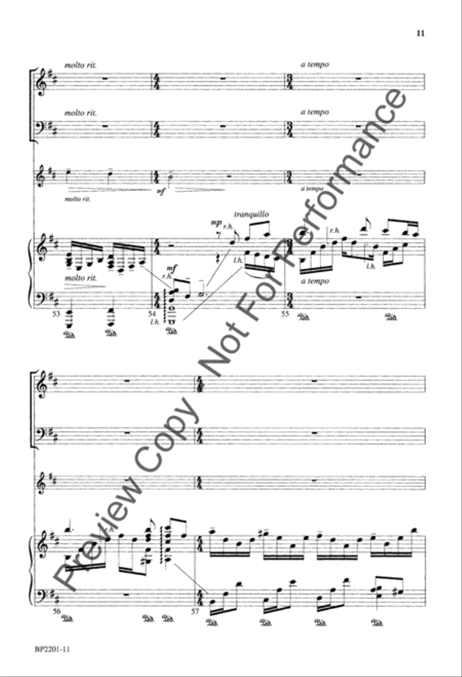 O Day of Peace That Dimly Shines 4-Part scores gallery preview page 12