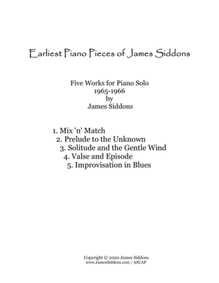 Earliest Piano Pieces of James Siddons