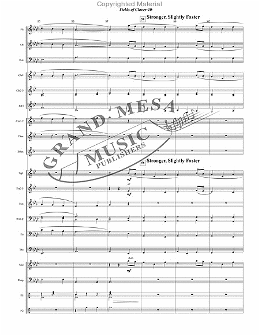Fields of Clover Concert Band scores gallery preview page 11