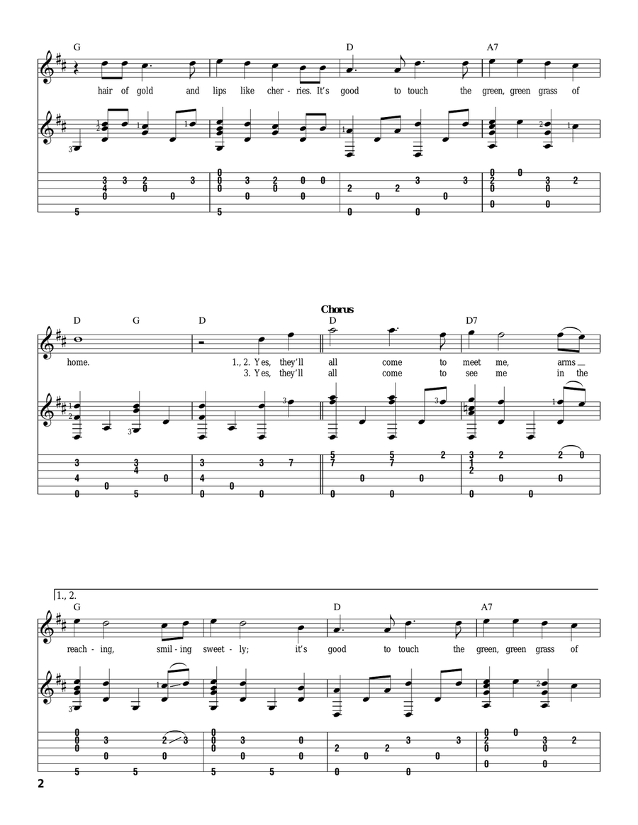 Green Green Grass Of Home Acoustic Guitar scores gallery preview page 2