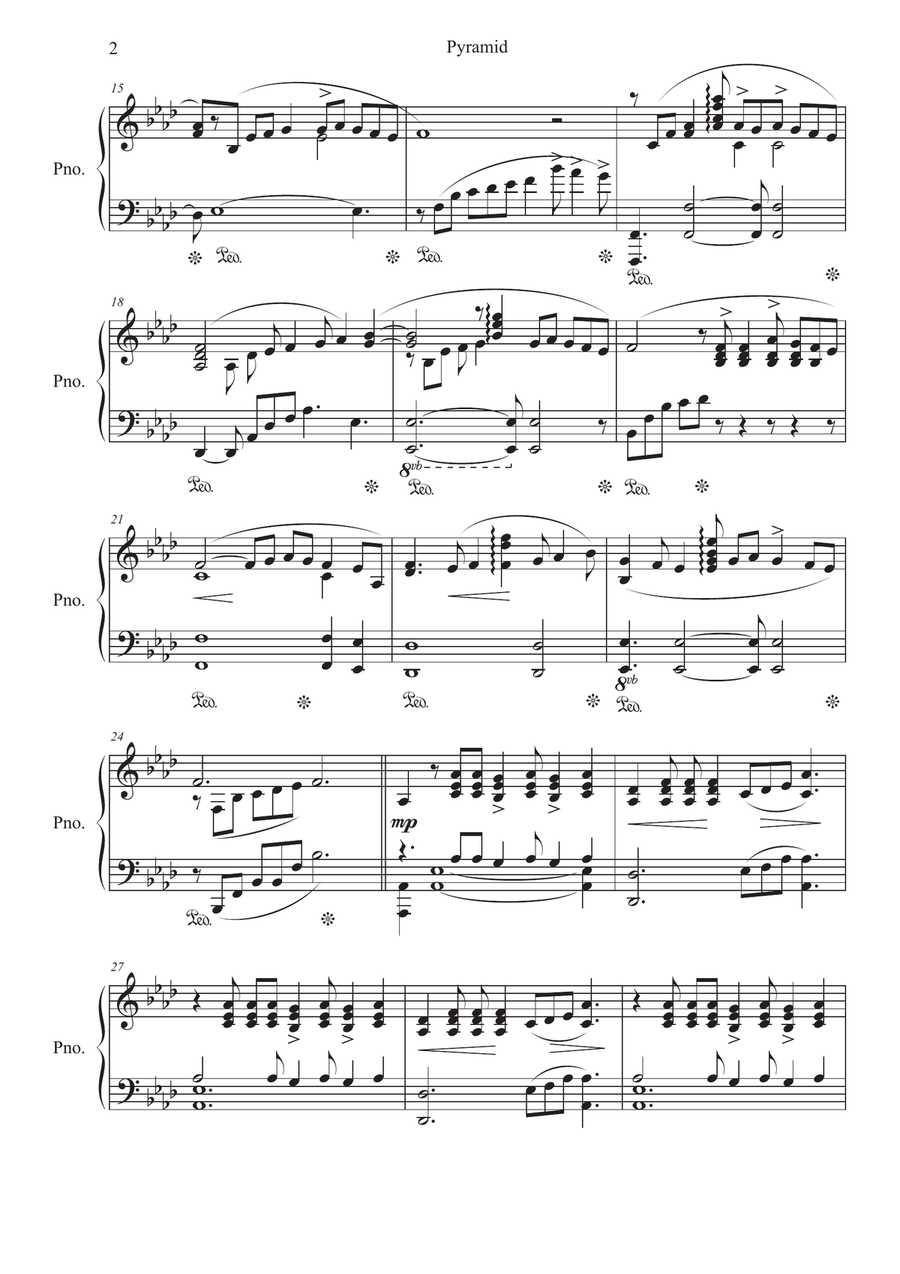 Pyramid - In The Wood - In The Bright Light Piano Solo scores gallery preview page 3